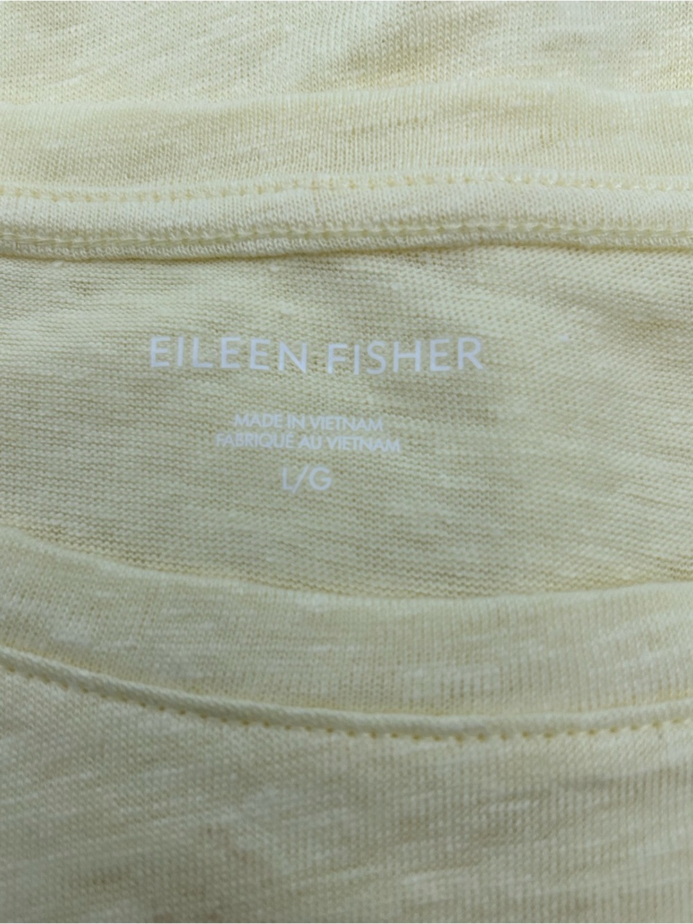 Eileen Fisher Organic Linen Shirt Top T-Shirt Women's Size L Yellow Short Sleeve - Picture 5 of 8